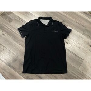 Shaquille O'Neal Mens XLG XLT Black Short Sleeve Polo Shirt Chest Pocket Tall